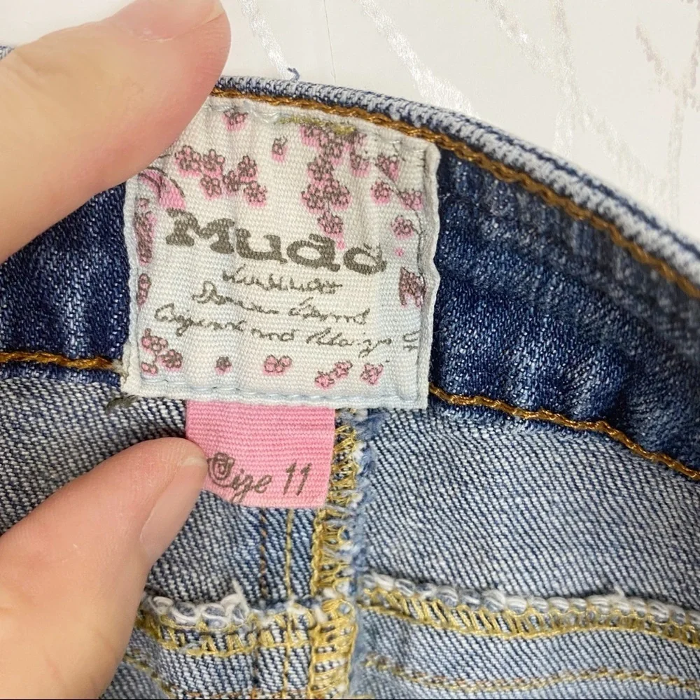 MUDD Y2K Embroidered Jean Short Short Size 11